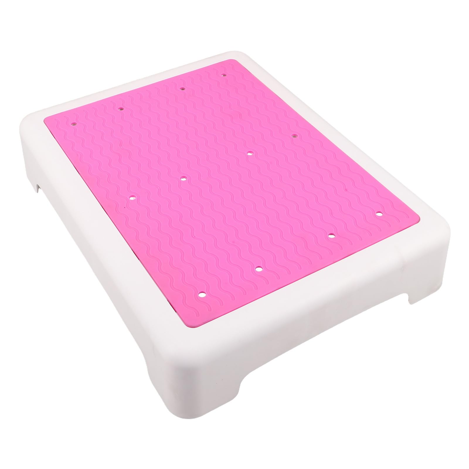 Sgabello Bagno Antiscivolo Rosa in Plastica per Anziani, Facile da Pulire Alta Capacità di Carico, per Toilette e Bagno