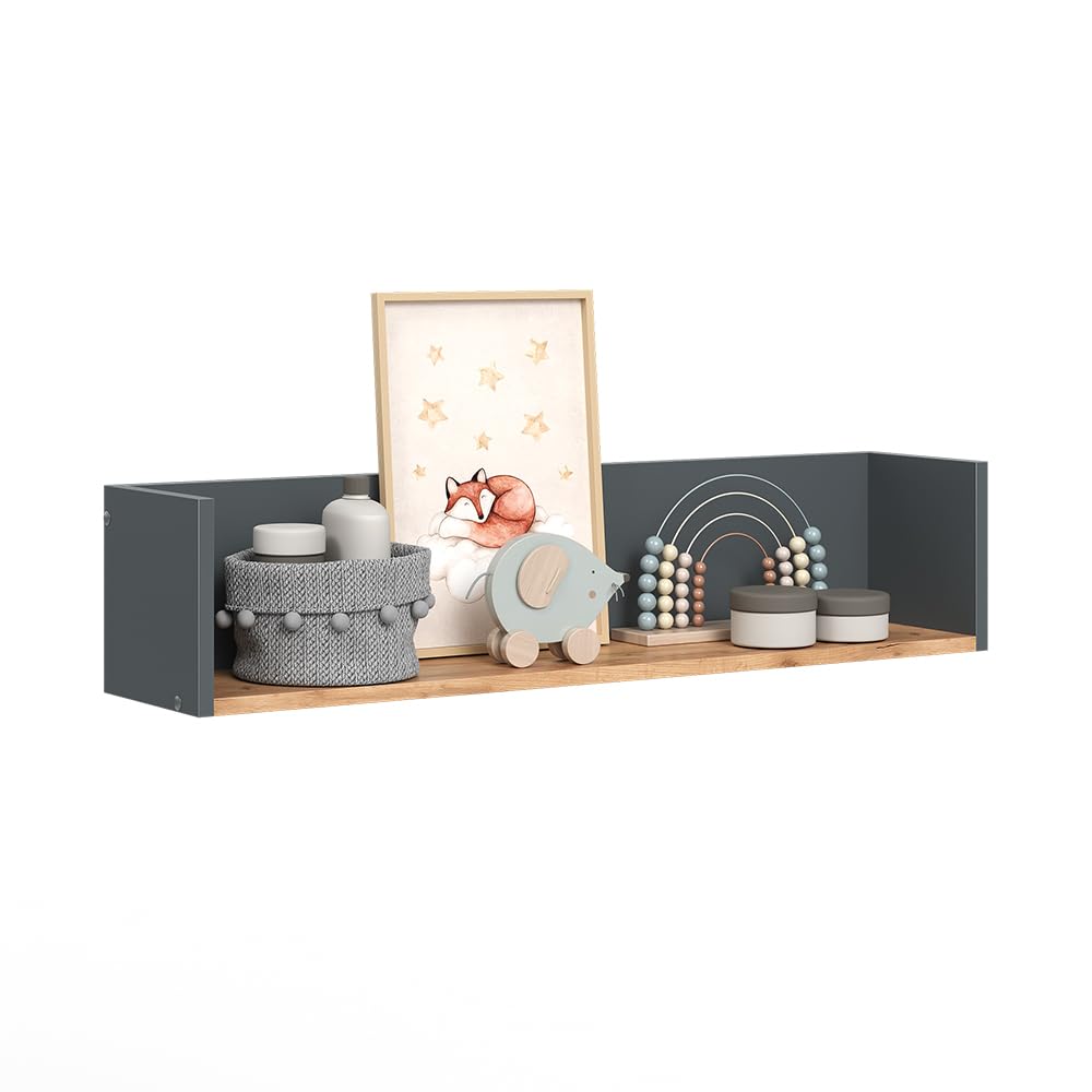 Vicco Étagère Murale Viktor, Anthracite/chêne doré, 93.4x20cm