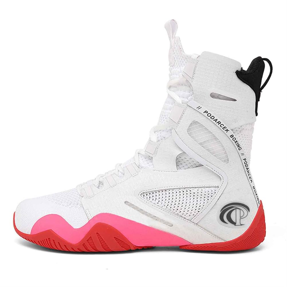 Scarpe da Allenamento Professionale per La Lotta Maschile, Scarpe da Combattimento Traspiranti, Sneakers Alte per Fitness E Sport in Palestra