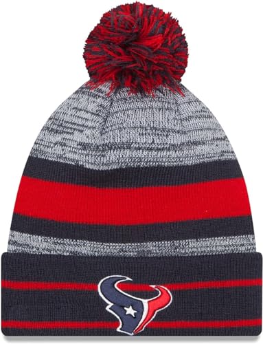 New Era Unisex-Adult NFL Official Sport Knit Classic Cuffed Knit Pom Beanie Hat (Houston Texans)