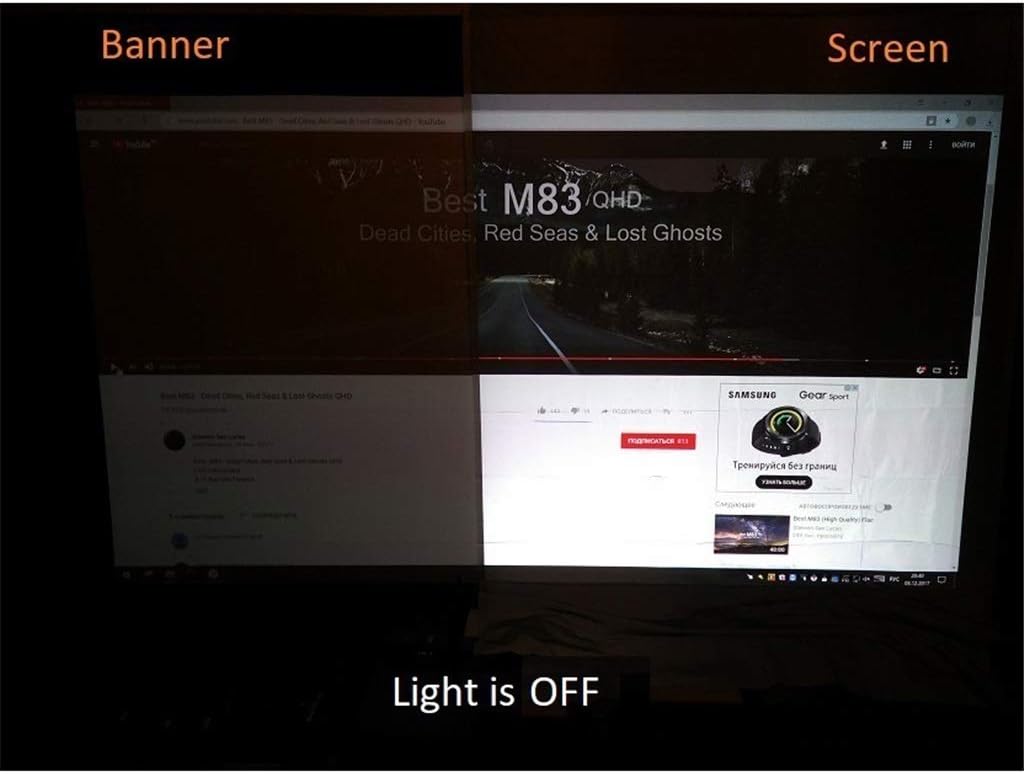 Projector Screen 16:10,100 120 inch Reflective Fabric Cloth Projection for YG300 DLP LED Video Beamer