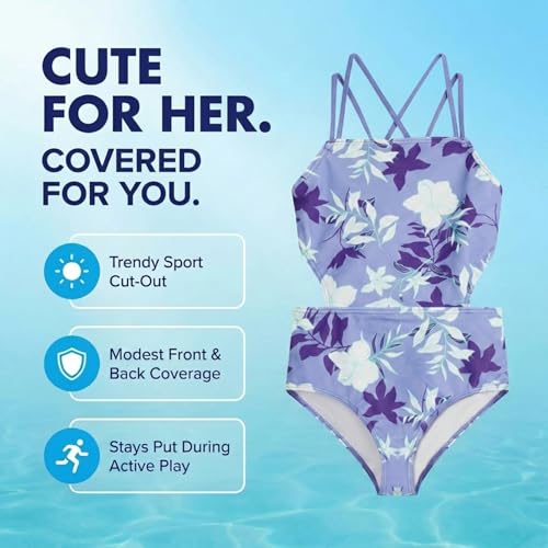Image of Kanu Surf Girls' Beach Girl Sport Cut-Out One Piece Swimsuit
