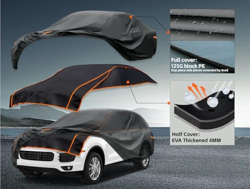 Image of Kayme Hail Protector Car Cover, Anti Hail Multilayer Thickened Full Car Cover,Outdoor Waterproof All Weather Custom Fit Porsche Cayenne, BMW X5, Toyota 4Runner, Toyota Highlander etc
