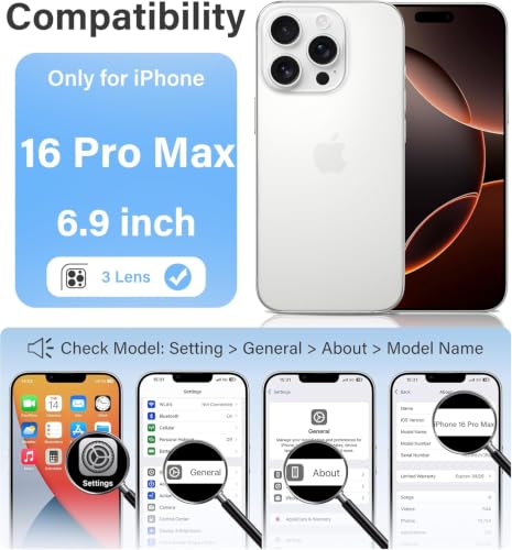 Image of ClearPC Clear Hard PC Case for Apple iPhone 16 Pro Max, Anti-Yellow Transparent Back Cover, Anti-Scratch, Raised Camera Protection Shockproof Wireless Charging Compatible Non Yellowing (Clear)