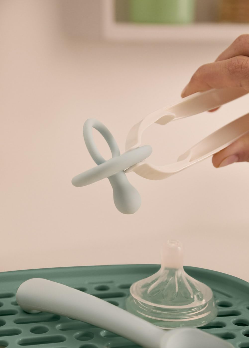 CREATE/BABY BOTTLE CARE/Multifunktionssterilisator mit Trocknungsfunktion Salbeigrün/Fassungsvermögen 8 Flaschen, vollständige Trocknung, sterile Aufbewahrung, Flaschenwärmer,Obsttrocknung, 600W