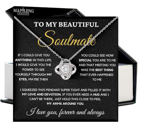 To My Soulmate Necklace For Women Funny Gifts For Girlfriend Personalized Christmas Presents For Girlfriend Best Birthday Meaningful Gift Ideas For Wife Women Romantic Jewelry For Her Anniversary
