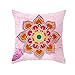Lieson Housse de Coussin 50x50, Coussin Decoration Chambre Rose Orange Taies D'Oreillers Décoratives Fleur, Polyester