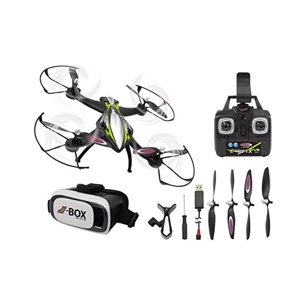 JAMARA 422021 - F1X VR Altitude FPV Wifi Kompass Flyback - Race Drone, inklusiv VR-Brille, über Sender und App steuern…