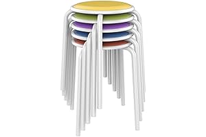 Yaheetech 5PCS Metal Stackable & Nesting Stools with Padded Seats - Colorful...