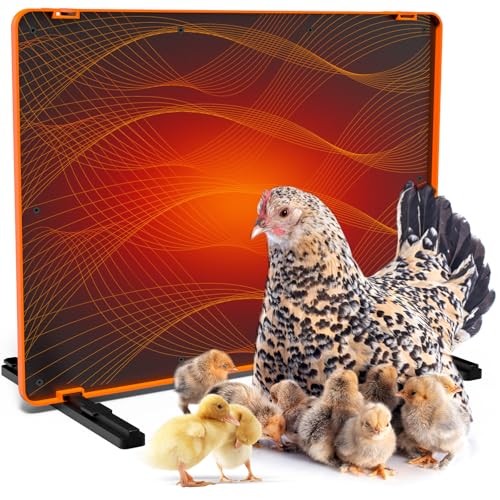 Homcolorful Smart Chicken Coop Heater, 75W Chicken Heater with Plate Timing & Temperature Regulation, Overheating Protection, UL-Certification, Chick Brooder Heating Plate for Chicken Kitten Puppy