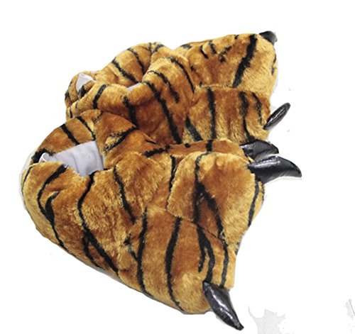 TONWHAR Animal Paw Claw Shoes Fuzzy Faux Fur Warm Novelty Costume Slippers