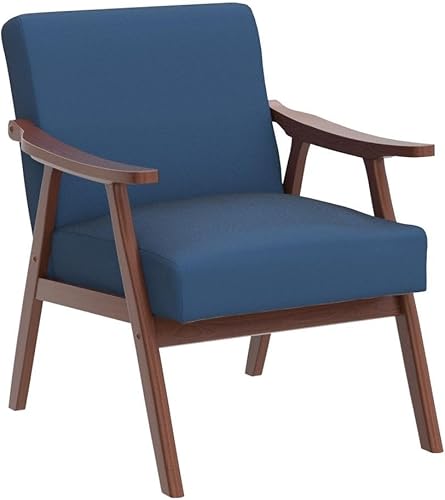 Miniatura 4 de Container Furniture Direct Silla decorativa con tapicería de microfibra y marco de madera maciza, muebles clásicos de mediados de siglo modernos