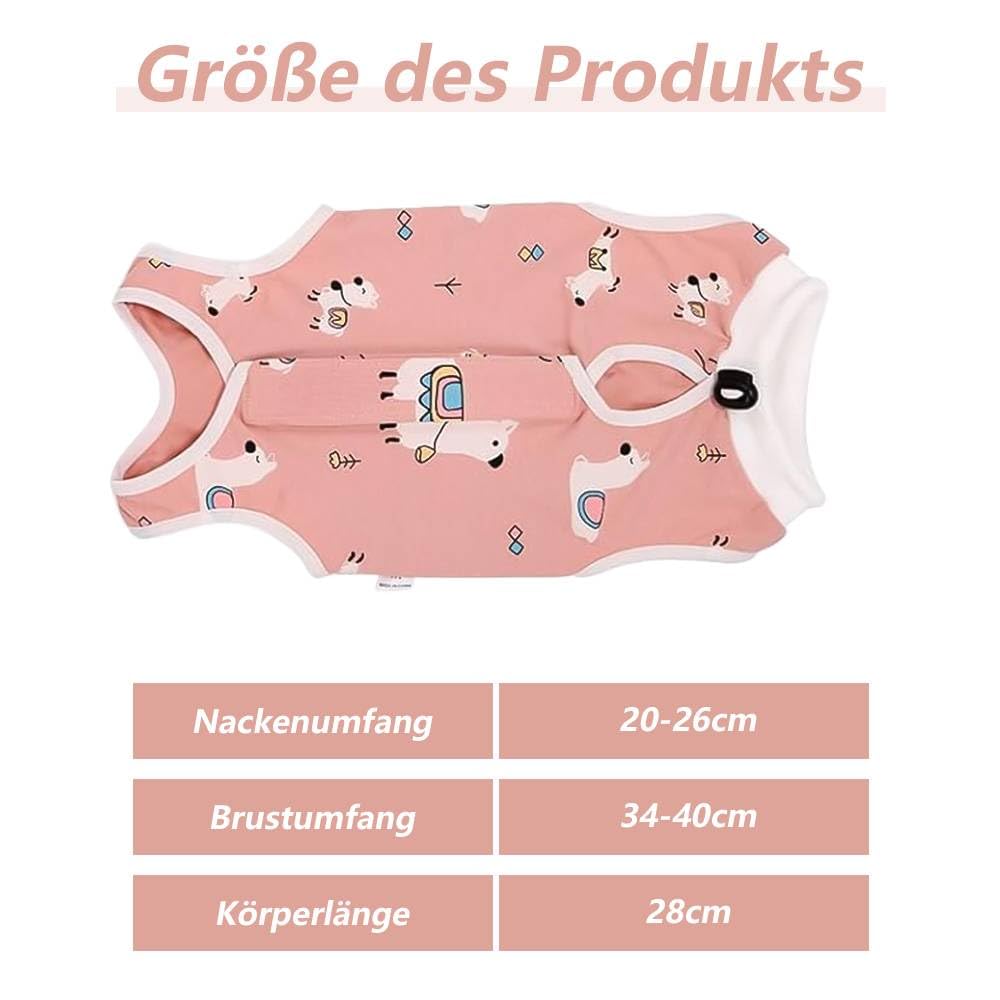 Kombinezon rekreacyjny dla kotów, sterylizacja po operacji, kombinezon zapobiegający lizaniu zwierząt domowych, słodki wzór alpaki, wzór kota, do chirurgii (różowy/M)
