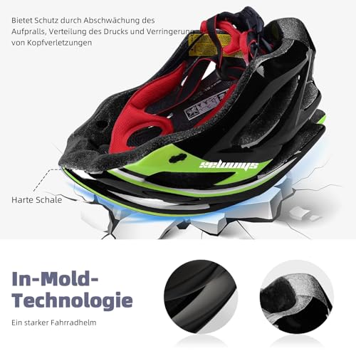 Shinmax Fahrradhelm Herren Damen mit Visier Abnehmbarer Fahrradhelm mit Licht MTB Fahrradhelm Erwachsenen Unisex Mountainbike Helm Radhelm… – Ansicht 4