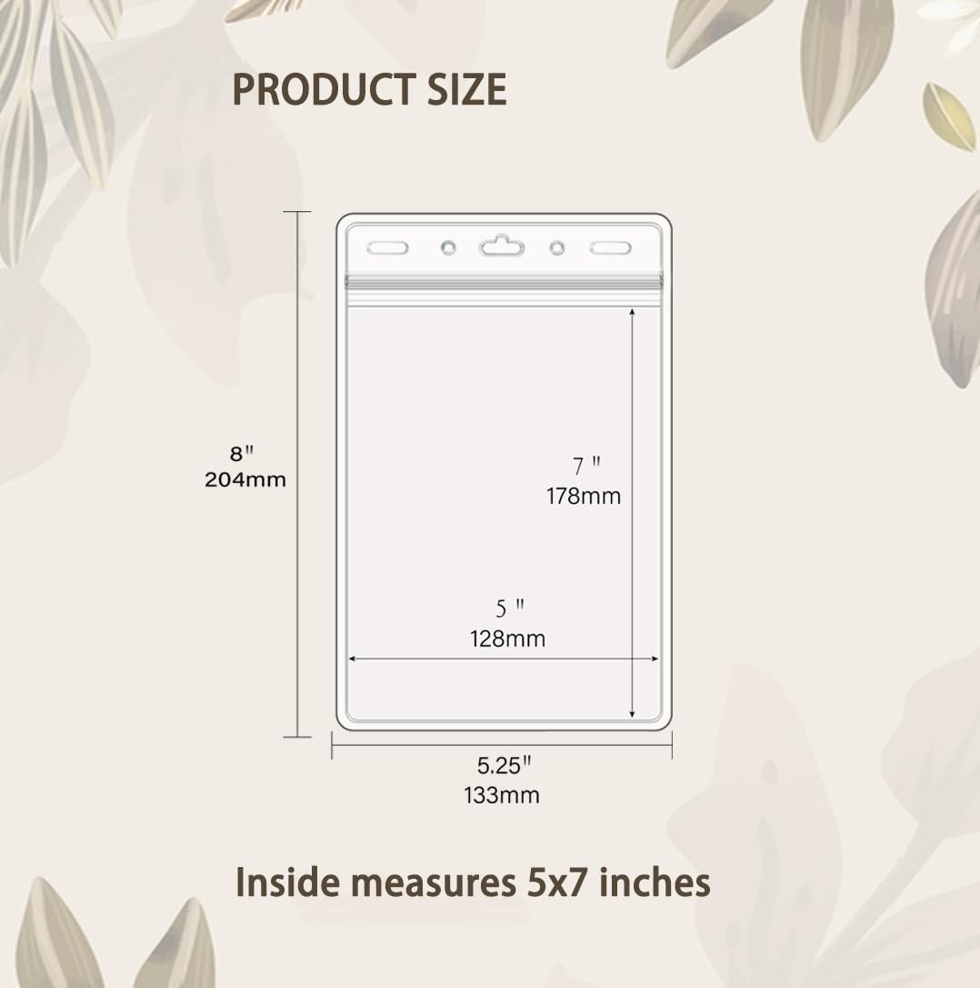 Extra Large Passport & Identification Card Holders (XXXL, Fits 4.75 x 6.75 Inserts), Vertical ID Badge Holder, Clear Plastic Name Tag Holder, Resealable & Waterproof - 50 Pack - Image 5