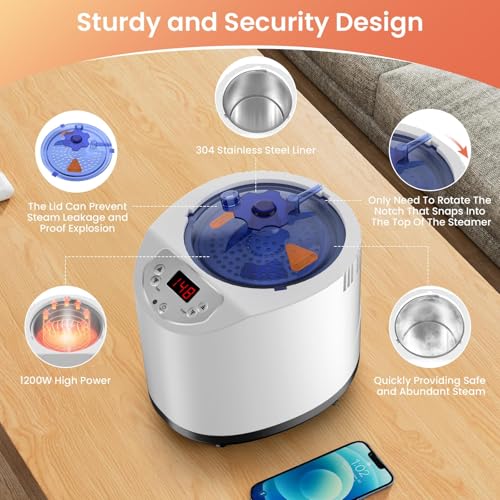Image of Sauna Steamer Machine, 3L Portable Sauna Steamer, 1200W Steam Generator for Sauna, Home Sauna Steamer Pot with 15 Heating Levels, Remote Control, Timer, Steam Cup, Sauna Heater Sauna Accessories