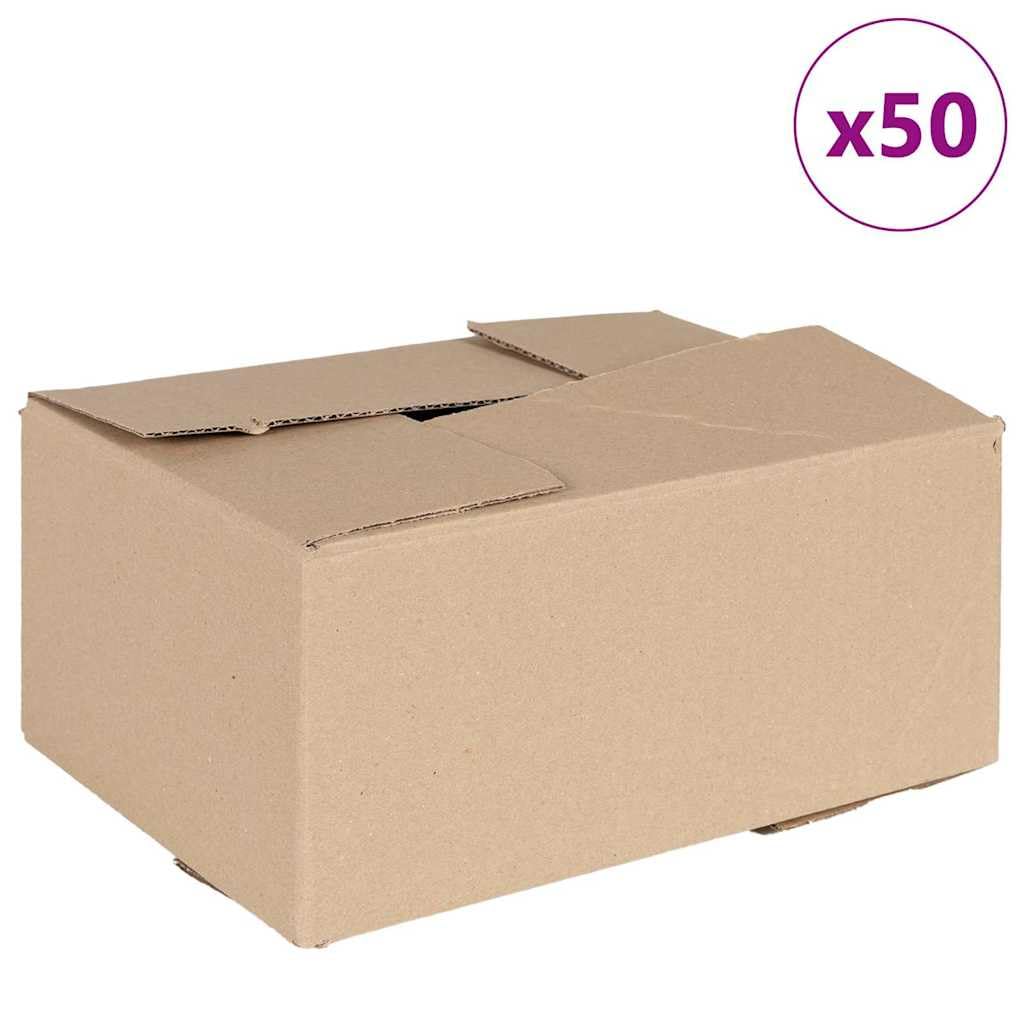Set di 50 scatole pieghevoli in cartone robusto, scatole portaoggetti pieghevoli per ufficio e casa, 30 x 21,5 x 14 cm, marrone