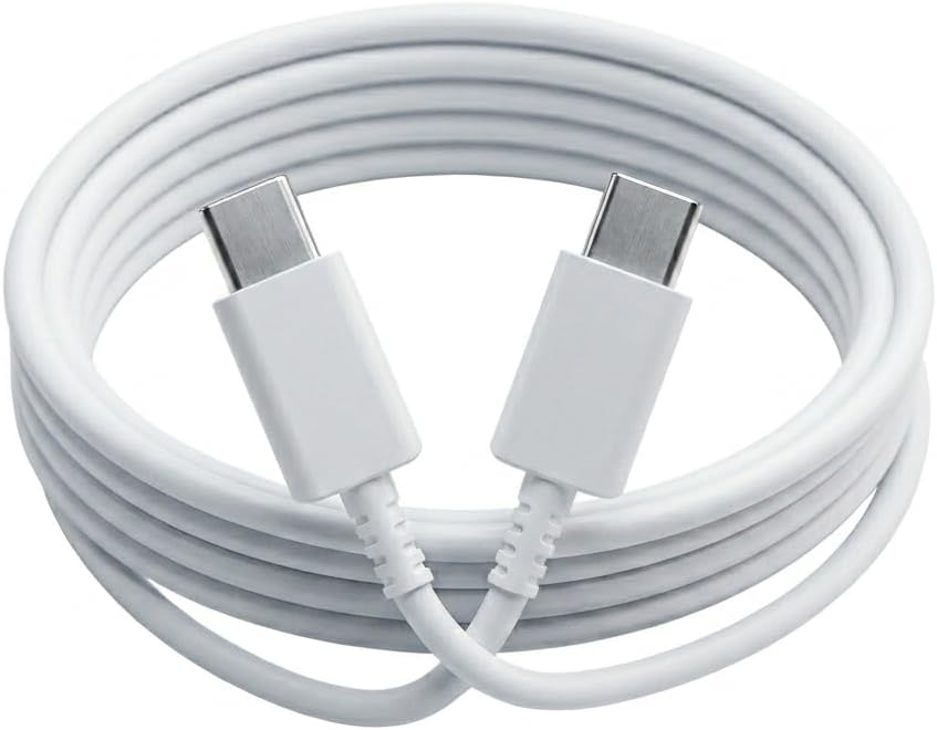 25W USB C to C PD 3.0 Fast Charging Cable compatible with Samsung Galaxy F Series F16 F06 F05 F14 F55 F56 F23 F42 (5000mAh) F15 F34 F54 F13 F12 (6000mAh)| Original rapid Charging (White)
