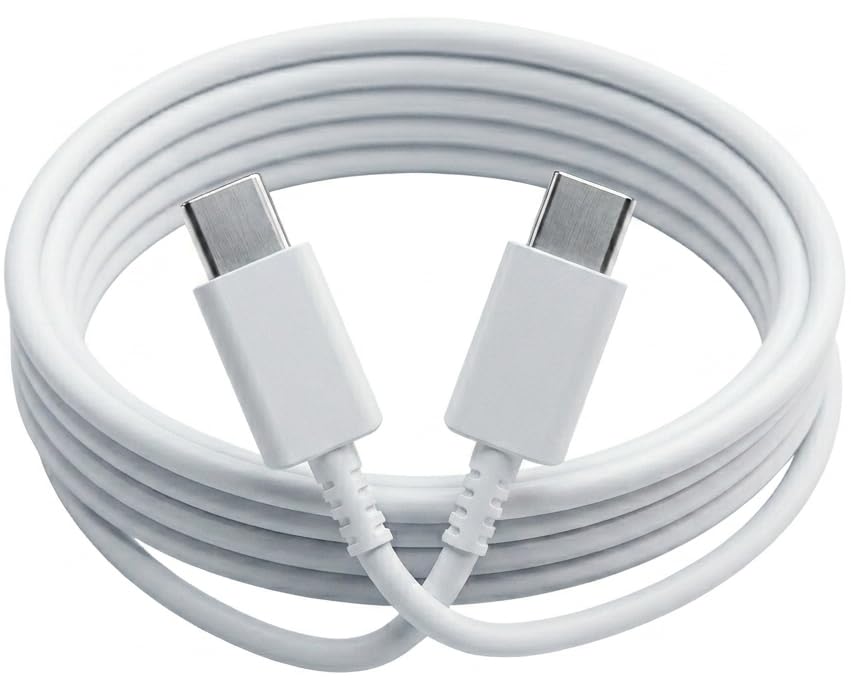 Image of 65W Type C To Type C White Cable | Fast Charging Data USB Cable | High Speed Data Transfer | Compatible with Samsung Galaxy | Original Superfast Charge