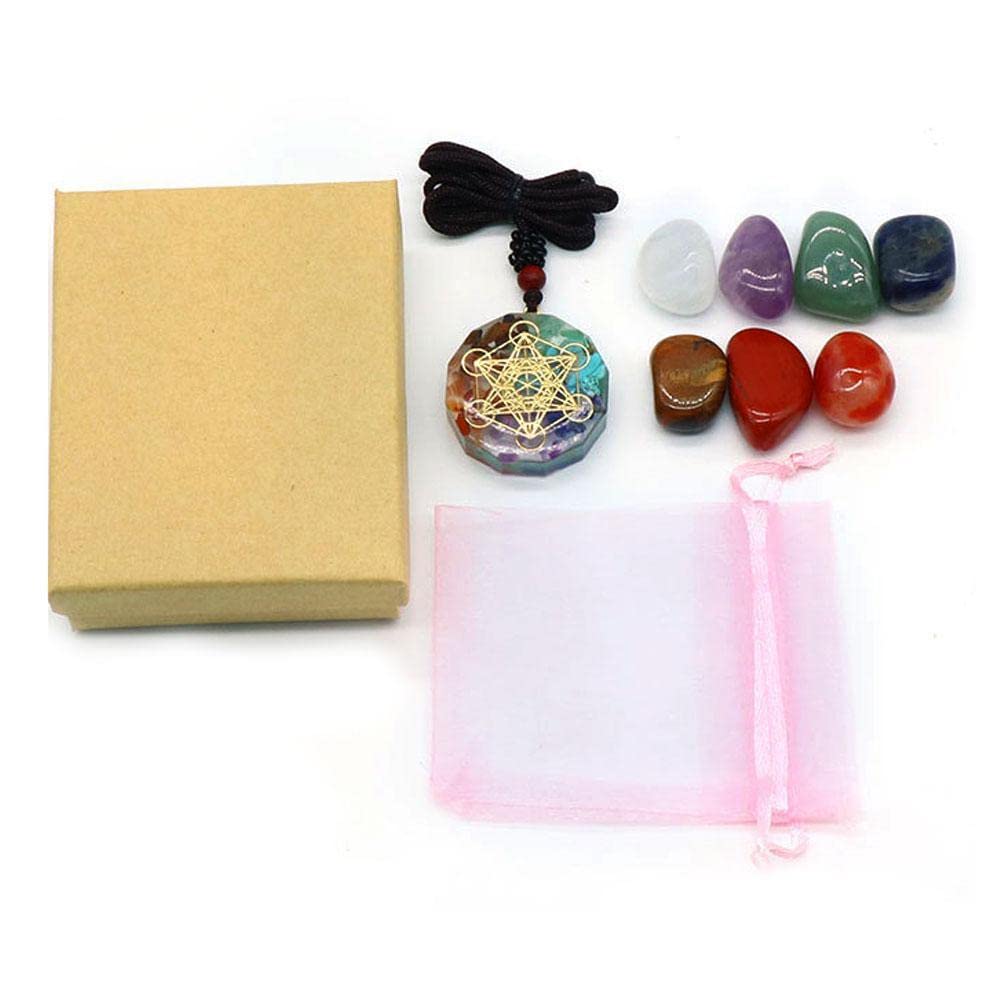 Cadeaux pierre 7 Reiki en améthyste naturelle pour passionnés de lithothérapie