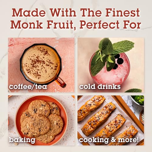 MONK FRUIT IN THE RAW, Keto-Certified Zero Calorie Sweetener with Erythritol, 0 Net Carbs, 16 OZ. Bag (1 Pack)