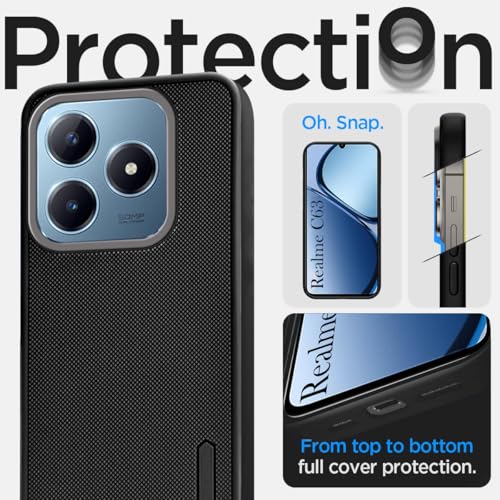 Image of Jkobi Back Cover Case for Realme C63 (Textured Grip Design | Camera Protection | Slim and Light Weight | Soft Touch and Feel | Black)