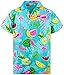 King Kameha Funky Hawaiihemd, Kurzarm, Flamingos Melonen, Türkis, L Hawaiihemd Kurzarm günstig Kaufen-King Kameha Funky Hawaiihemd, Kurzarm, Flamingos Melonen, Türkis, L