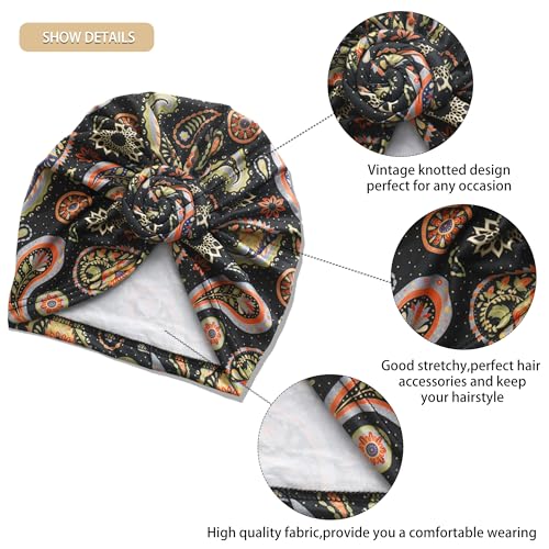 Image of KYNARI Turban Head Wraps for Women, Pretied Stretch Bonnet Hair Wrap | African Knot Turban Hats Pre Twist Headwear Soft Head Scarf Elastic and Breathable Head Covering Cancer Caps for Black Women