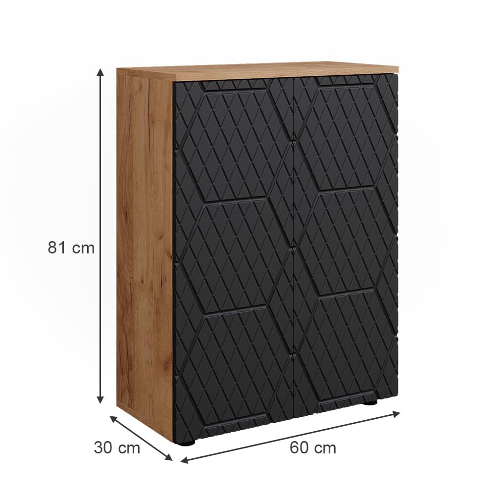 Vicco Mobile midi Irma, Antracite con struttura a nido d'ape, 60 x 81 cm, per la conservazione in bagno e abbinabile alla serie Irma