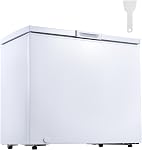 VEVOR Congélateur de poitrine, 6.7 Congelateur compact Cu.ft, congélateurs de coffres à porte ouverte avec haut de pied libre 2 Paniers amovibles & Thermostat réglable - Économies d'énergie, faible bruit & Garage prêt, blanc