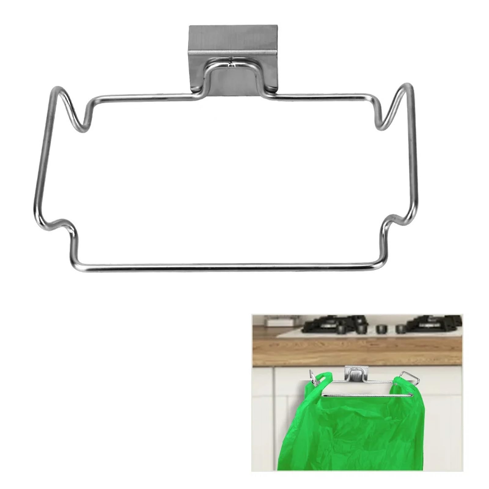 2 uds Estante for Bolsas de Basura, for Cocina, Puerta Armario Acero Inoxidable, Soporte for Almacenamiento, for para Bolsas
