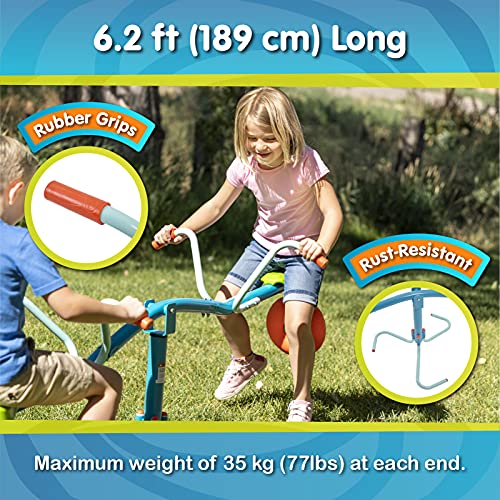 Image of TP Toys Spiro Spin Teeter Totter - Bounces and Spins 360 Degrees, Blue /Green