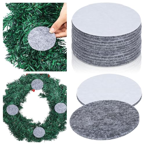 Maasechs 12 Pcs Valentine's Day St. Patrick's Easter Wreath Pad Door Protector Felt Adhesive Non Slip Door Garland Wreath Backing Padding Prevent Decorative Protection for Holiday Scratch(Grey)