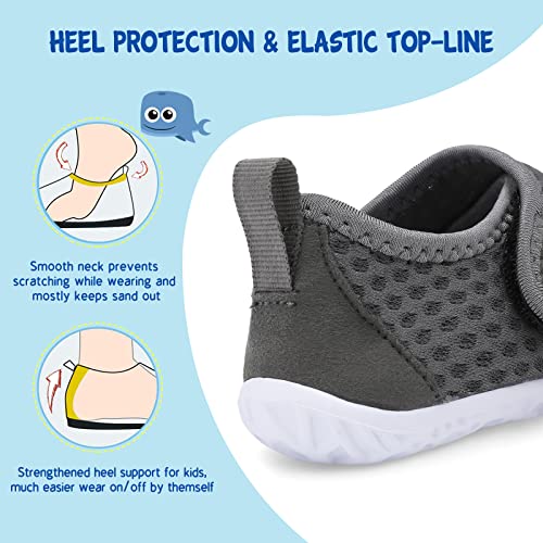 Image of LeIsfIt Toddler Water Shoes Boys Girls Barefoot Aqua Socks Kids Breathable Quick-Dry Swim Shoes for Beach Pool Surf