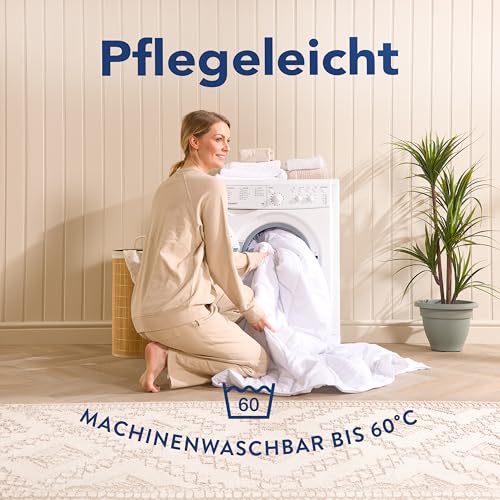 John Cotton New Way Bettdecke 200x200cm - Innovativ & Atmungsaktive Steppdecke für Allergiker | Oeko-Test Zert. Bettdecken | Ideal Schlafdecke für Frühling & Herbst | Microfaser Decke 200 x 200 cm