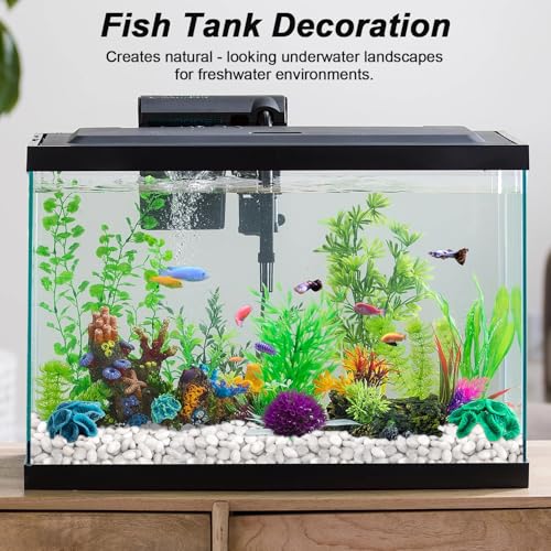 Image of Fish Tank Rocks,Landscaping Pebbles,Decorative Ornamental Pebbles Garden,Landscaping Stones Gravel Filler for Home Decoration Flower Bed Fish Tank Plants Vases Succulents (5 Pounds, White)