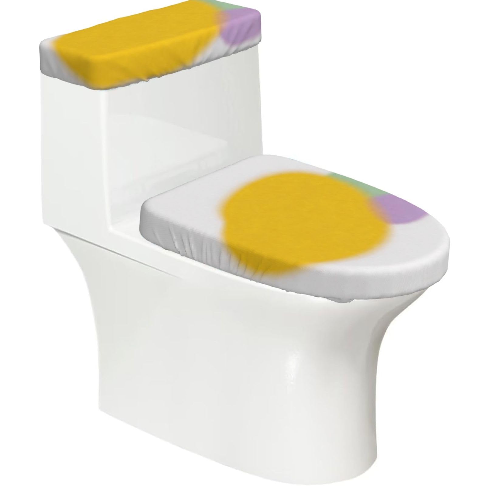 Cntdbu Black Citrus Mint Fade Elastic Toilet Cover Set Of 2-Stretchy Lid And Tank Covers For Bathroom, Soft Washable U Shape Toilet Decor