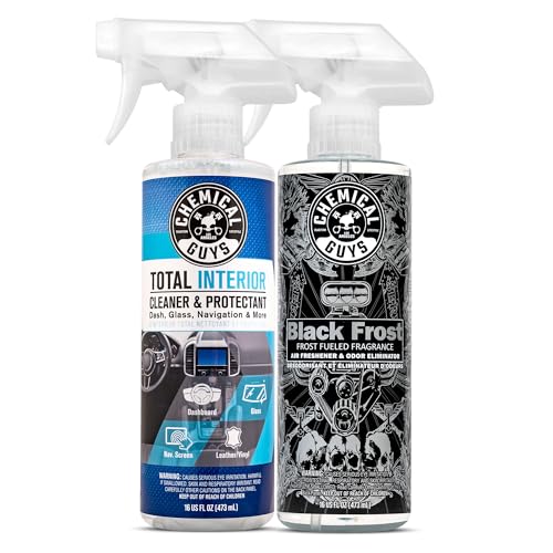 Image of Chemical Guys SPI22016 Total Interior Cleaner and Protectant + Black Frost Air Freshener and Odor Eliminator, (Great for Cars, Trucks, SUVs, RVs, Home, Office, Dorm Room & More) 2-16 fl oz