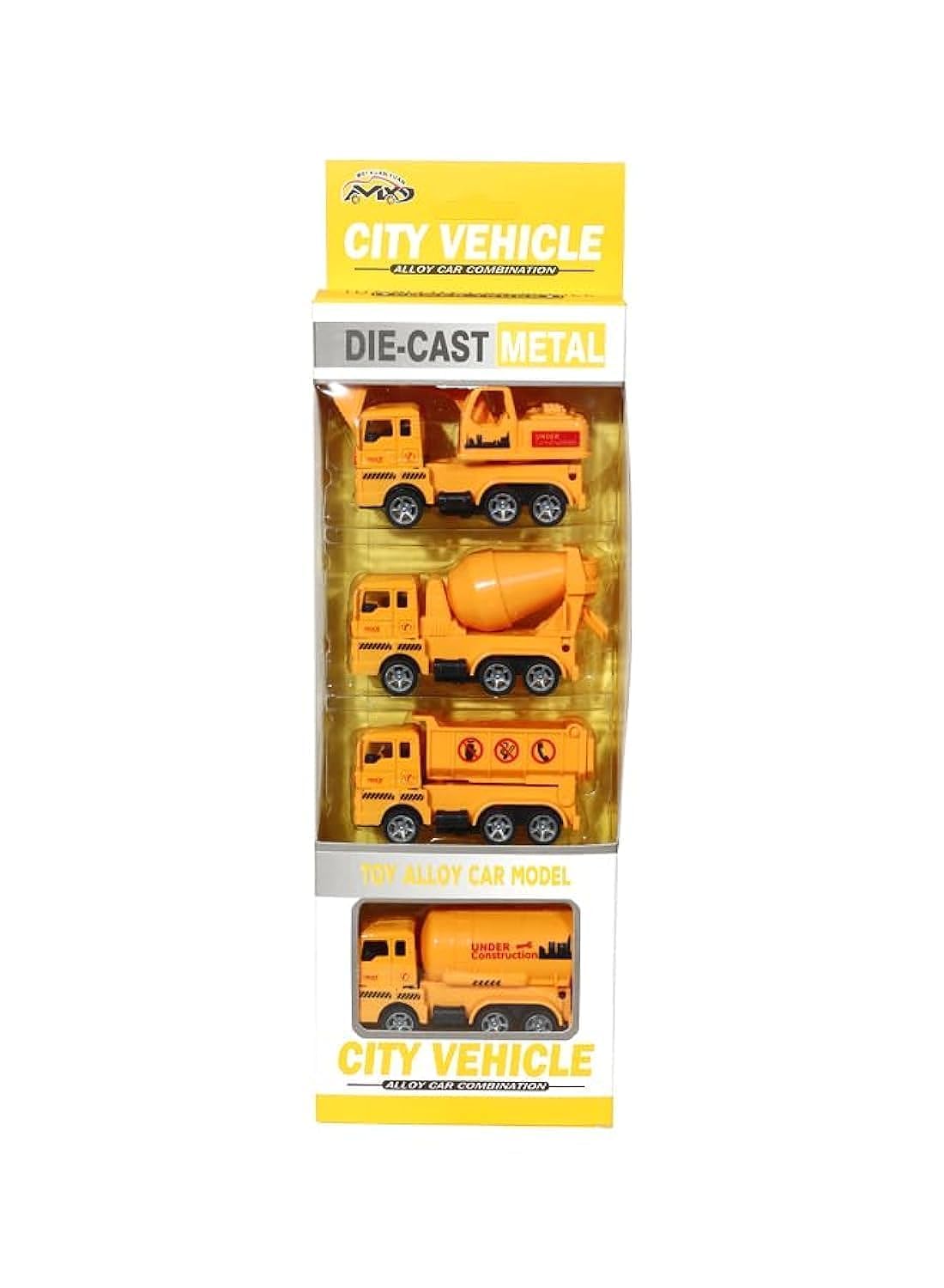 Rahalife 4 Pc Diecast Engineering Construction Vehicles Truck Toys Set Kids Birthday Gifts Play Vehicle Toy Mini Car Toys Set Toddler Toys