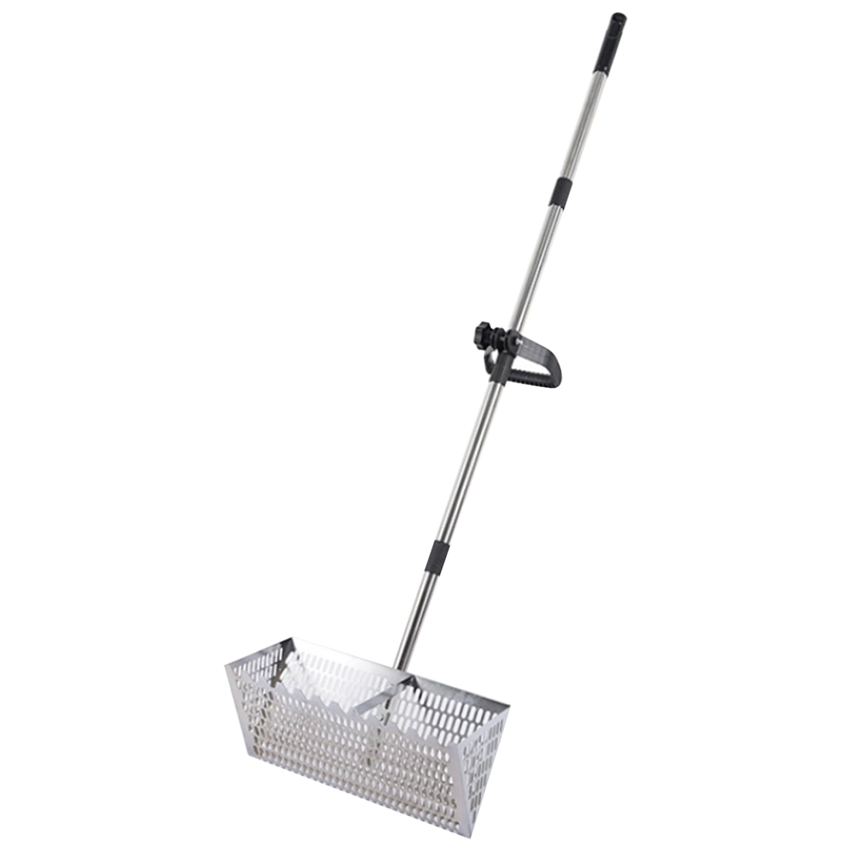 Rake de Arena Hueco de Acero al Carbono de Arena con Dientes romos y tamicador Desmontable de Agarre sin Deslizamiento para jardín de Playa