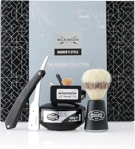 Wilkinson Sword Kit de Afeitado Clásico Manual - Set Regalo para Hombres. Incluye: Navaja de Afeitar Clásica + 5 Cuchillas de Doble Hoja + Brocha de Afeitar + Jabón de Afeitado Wilkinson Sword Kit de Afeitado Clásico Manual - Set Regalo para Hombres. Incluye: Navaja de Afeitar Clásica + 5 Cuchillas de Doble Hoja + Brocha de Afeitar + Jabón de Afeitado