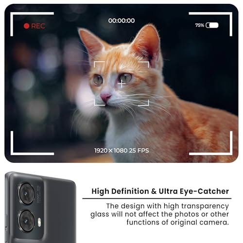 Image of ArmourPro Camera Rings Tempered Glass for Motorola Edge 50 Fusion and Moto G85, Tough HD Individual Aluminum Alloy Rings 9H Camera Cover, Scratch-Resistant,Camera Lens Protection| Black, 1 Pack