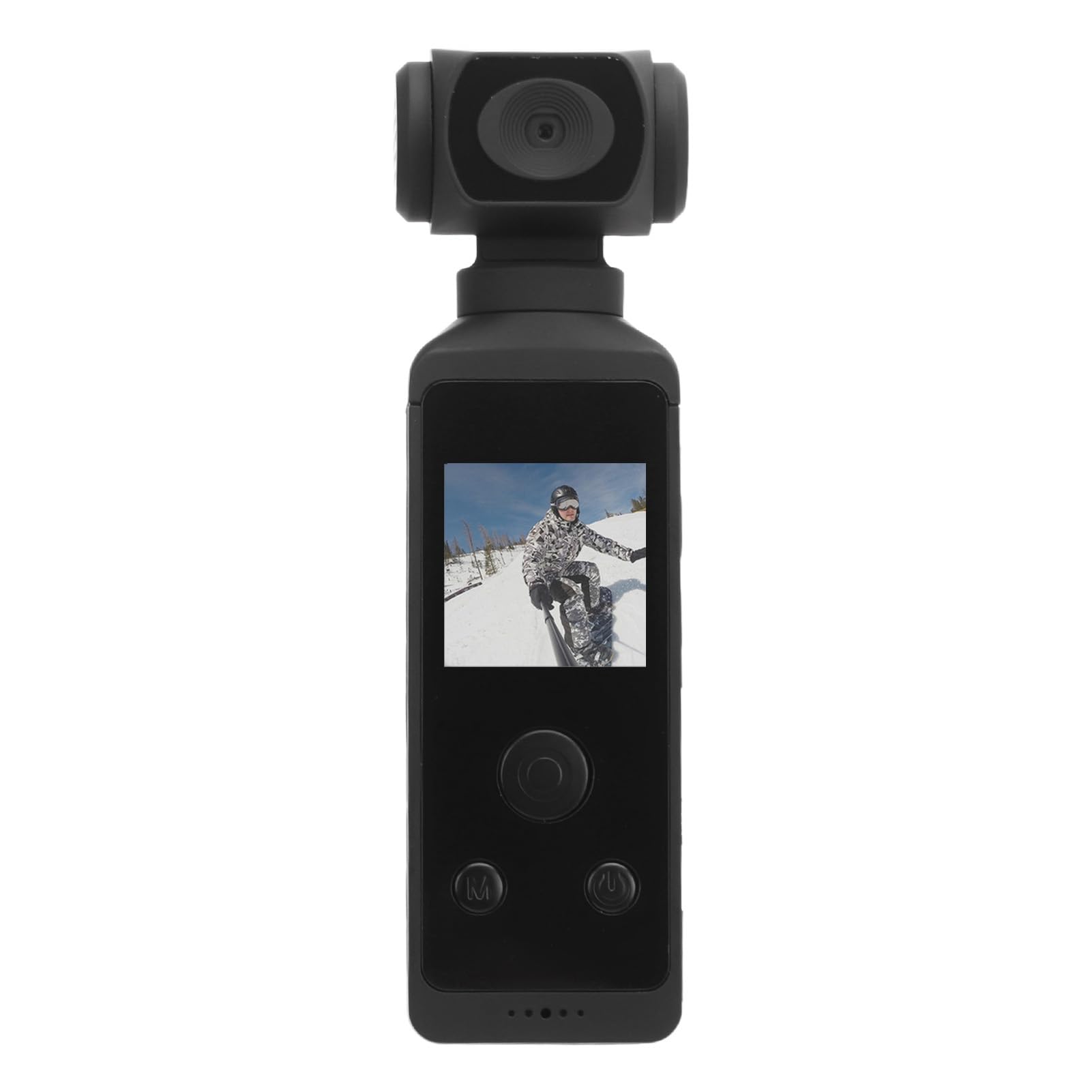 Cámara de Acción de Mano, 4K 270 ° Rotación 30M Cámara de Bolsillo Impermeable WiFi, con Clip de Micrófono, Pantalla de 1.3 Pulgadas, para Filmar Viajes Vlog Video Equitación Buceo