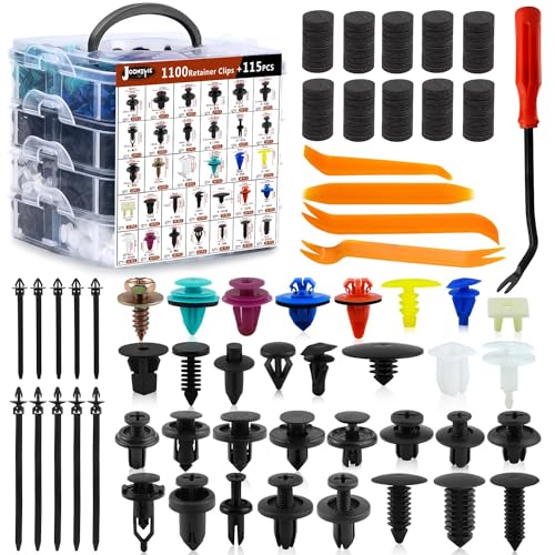 Carritos, Video Games 1211 Piezas Grapas Automotrices, TOCOZOC Clips de Retenedores de Nailon para Coche, 22 Negro Remaches de PláStico Sujetador, Clips de Fijación de Choques de...