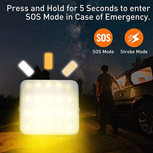2 pack: LED camping lamp, Eventek power bank 10000 mAh and 800 lm rechargeable work light, up to 72 hours, with 5 light modes, battery lamp for emergency, for tent, camping, hurricane, hiking - Image 3