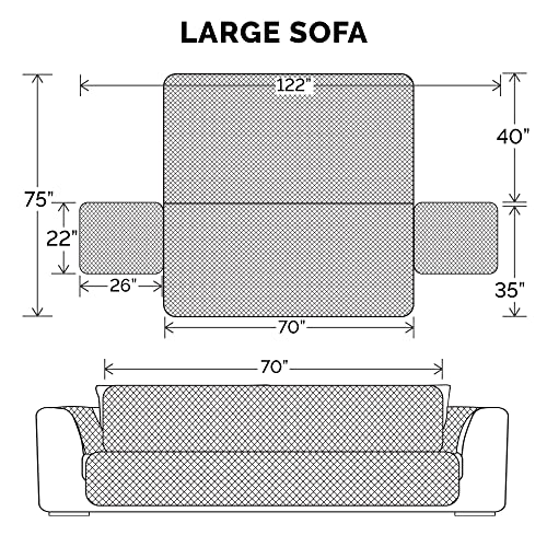 Image of Furhaven Waterproof & Non-Slip Large Sofa /Couch Cover Protector for Dogs, Cats, & Children - Quilted Paw Print Living Room Furniture Cover - Espresso, Large Sofa
