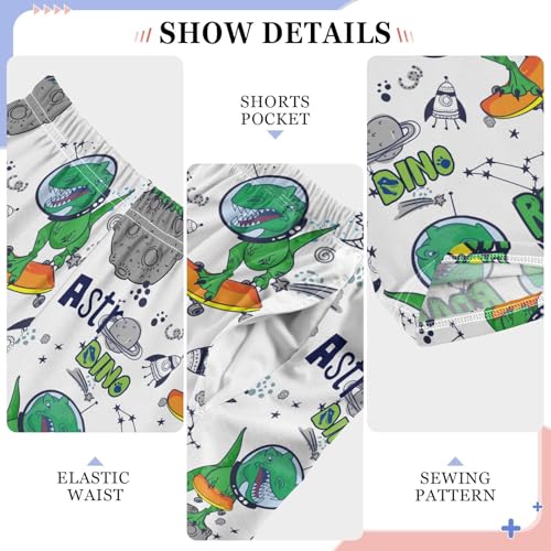 ZZXXB Space Planet Dino Star Boys Long Pants Soft Trousers Elastic Waist Kids Lounge Bottoms with Pockets S-XL4