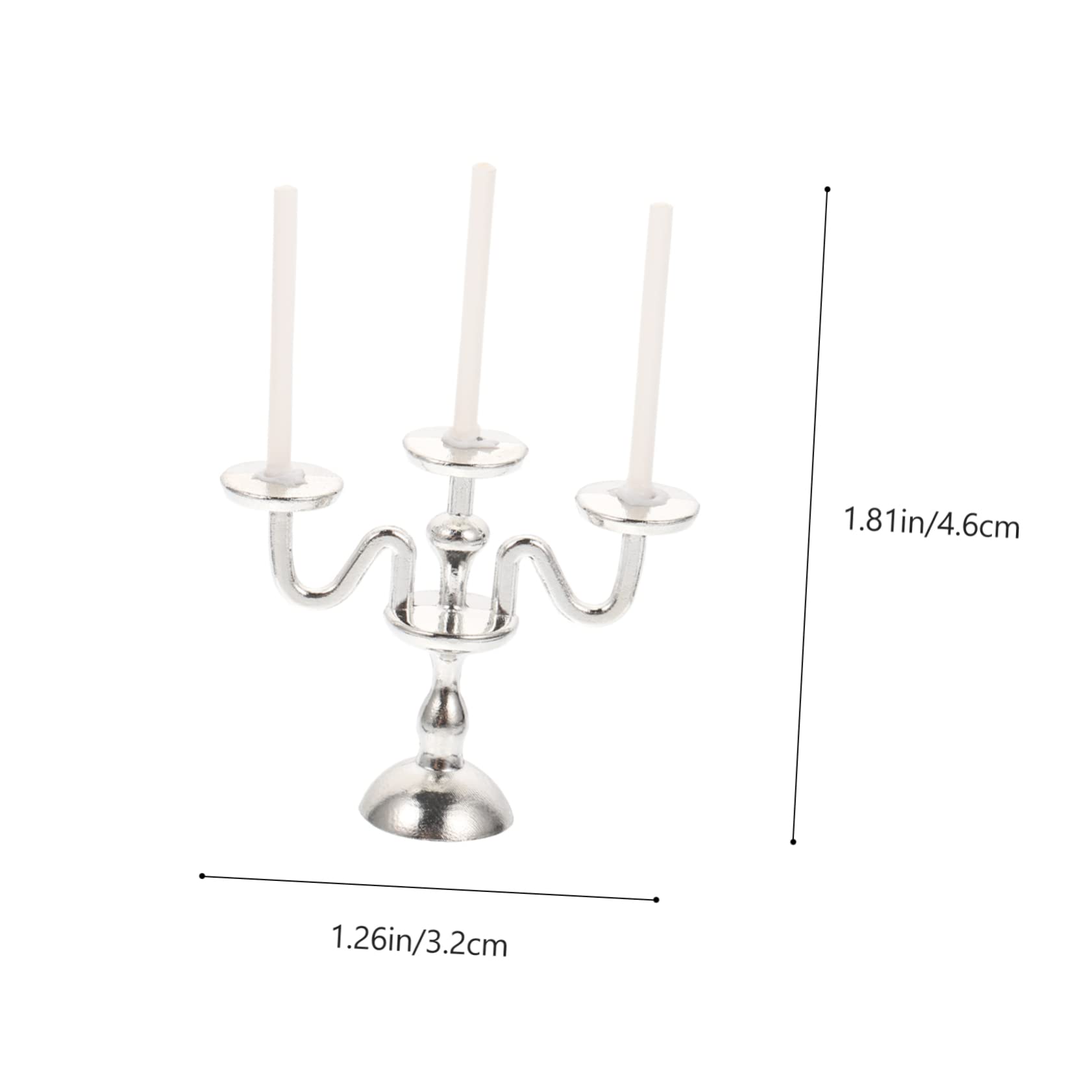 KONTONTY 2pcs Candlestick Candle Lamp Dinner Table Decor Wedding Decoration Miniature Dining Table Accessory Toys Ornament Mini House Candle Lamp Alloy Ob11 Plant Stand Branches