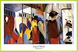1art1 August Macke Poster Plakat | Bild und Kunststoff-Rahmen - Modegeschäft, 1913 (91 x 61cm)