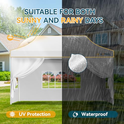 Image of Hoteel 10x15 Pop Up Canopy Tent, Heavy Duty with 4 Sidewalls, Commercial
